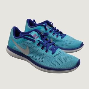 Nike Flex 2016 Run Women Blue Mesh Athletic Running 6.5 830751-400